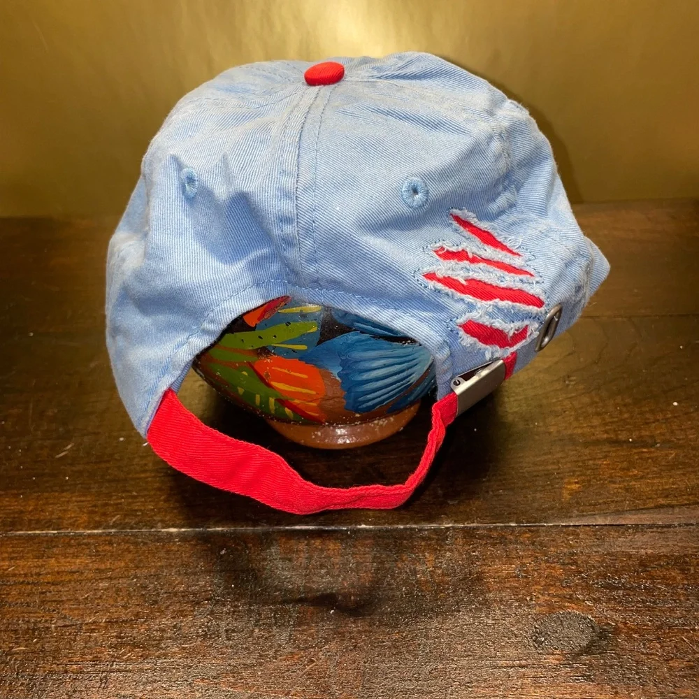 Disney Parks Youth Lilo & Stich EmBroidered Scratched WUz Here Cap Hat Cotton‎